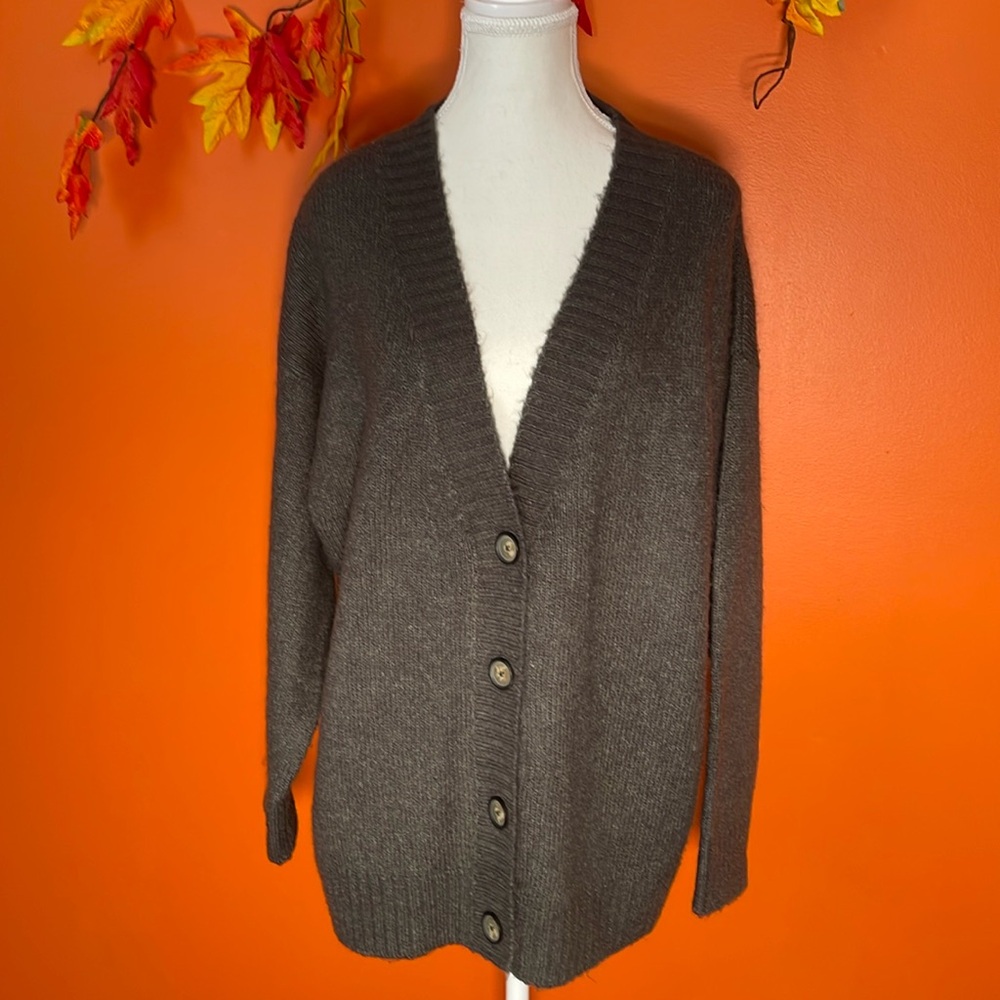 Brave Soul Cozy Oversized Cardigan-Grey-Sz S